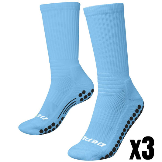 Bundle Pack - 3x Sky Blue V2 Grip Socks