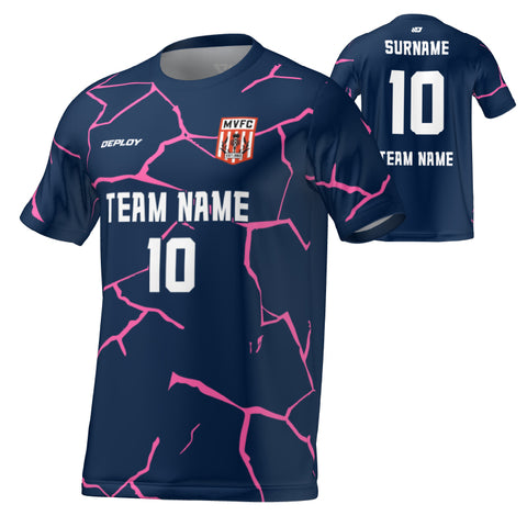 Moss Vale FC - Flight Jersey Cracks - Navy/Pink