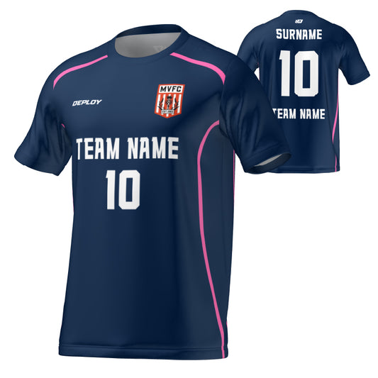 Moss Vale FC - Flight Jersey Lines- Navy/Pink