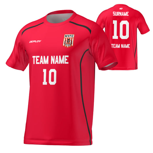 Moss Vale FC - Flight Jersey Lines - Red