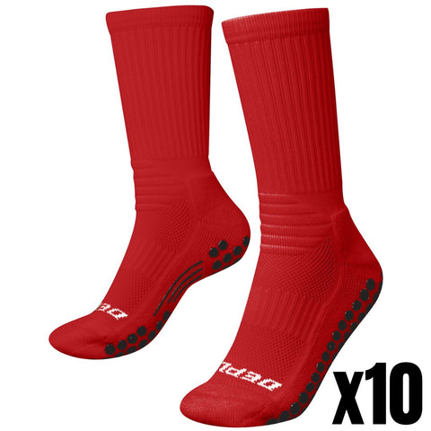 Bundle Pack - 10x Red V2 Grip Socks