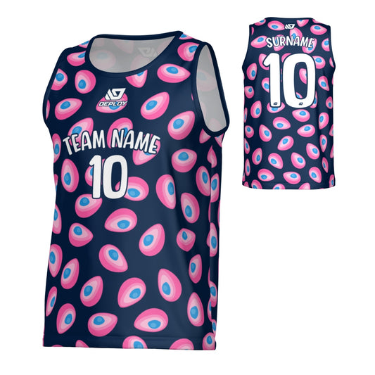 Avocado Sports Singlet - Navy & Pink