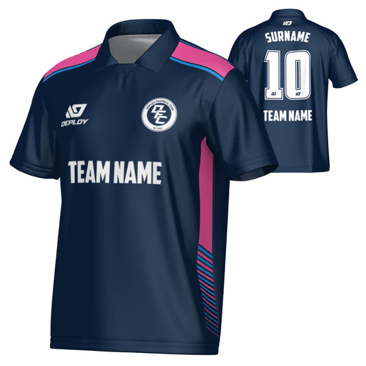 Apex Collared Jersey - Navy & Pink