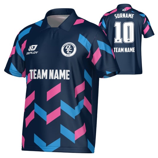 Arrows Collared Jersey - Navy & Pink