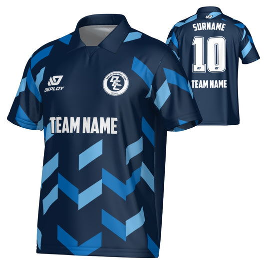 Arrows Collared Jersey - Navy & Sky Blue