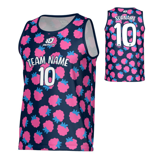 Berry Sports Singlet - Navy & Pink