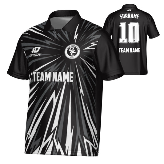 Burst Collared Jersey - Black