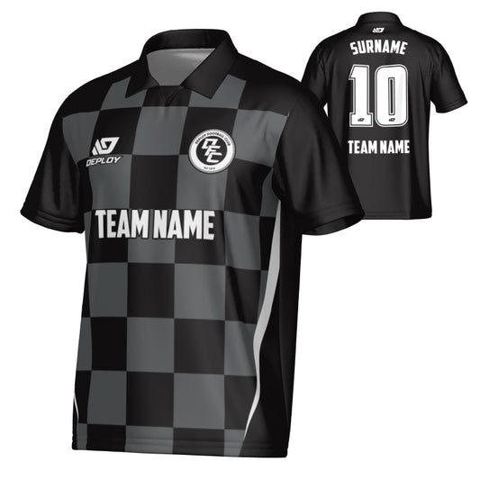 Checkers Collared Jersey - Black
