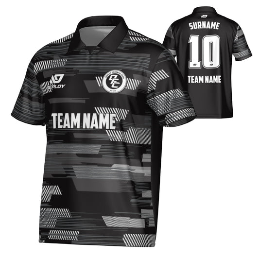 Glitch Collared Jersey - Black