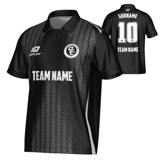 Half Tone Collared Jersey - Black