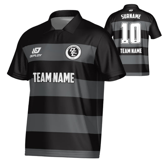 Hoops Collared Jersey - Black