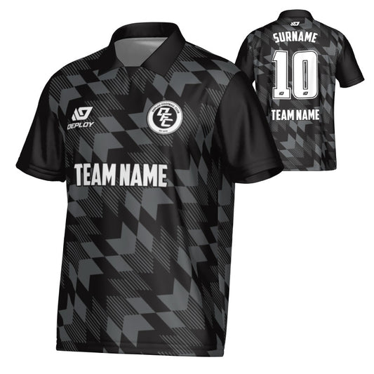 Leaves Collared Jersey - Black