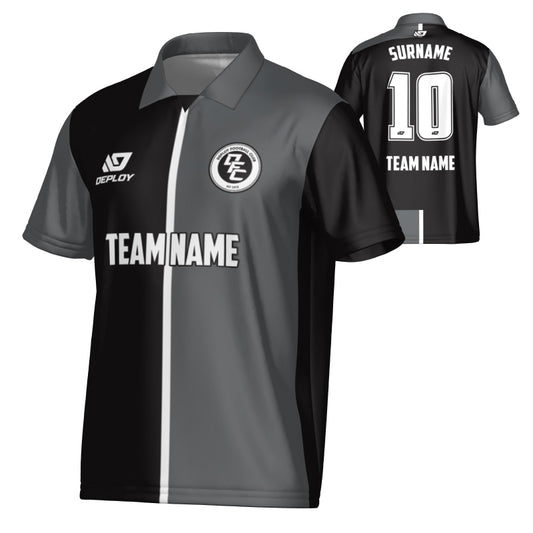 Split Collared Jersey - Black