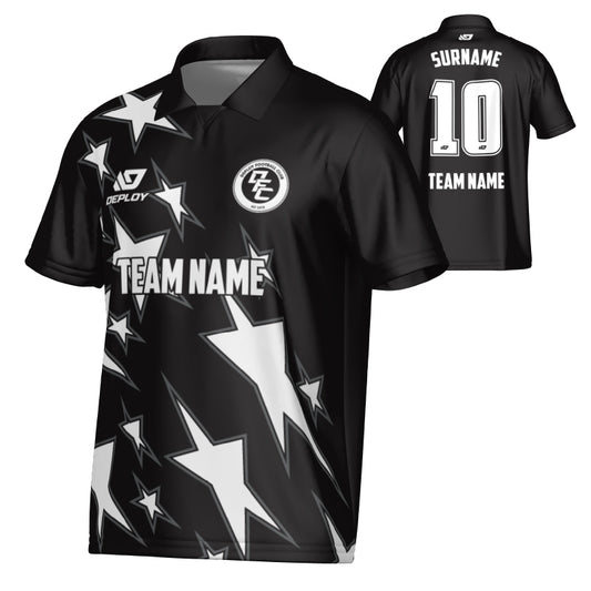 Stars Collared Jersey - Black