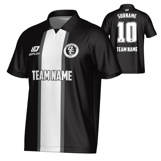 Stripe Collared Jersey - Black