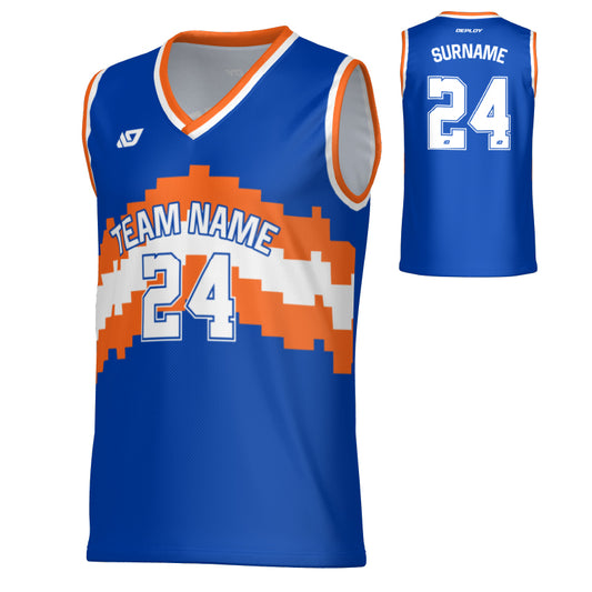 Altitude Basketball Jersey - Blue & Orange