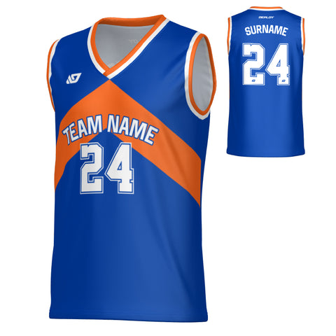 Aspire Basketball Jersey - Blue & Orange