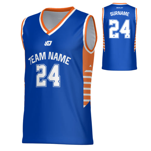 Banner Basketball Jersey - Blue & Orange
