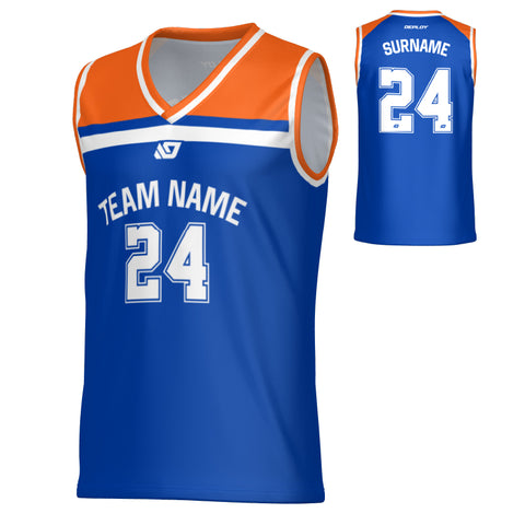 Captain Basketball Jersey - Blue & Orange