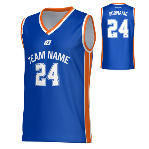 Channel Basketball Jersey - Blue & Orange