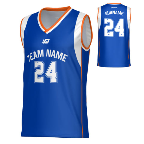 Edge Basketball Jersey - Blue & Orange