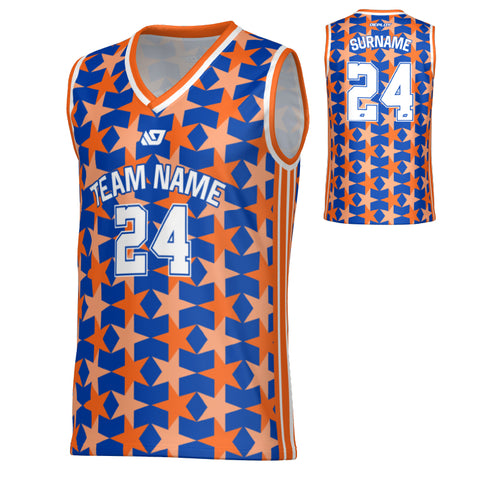Matrix Basketball Jersey - Blue & Orange
