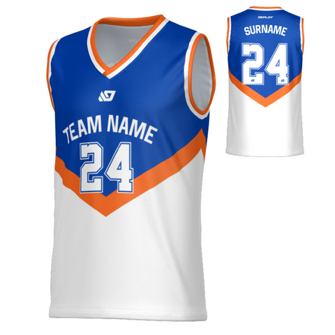 Peak Basketball Jersey - Blue & Orange