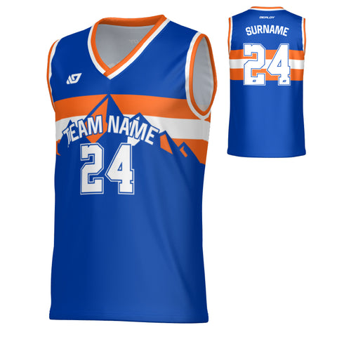 Summit Basketball Jersey - Blue & Orange