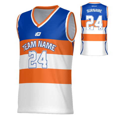 Victory Basketball Jersey - Blue & Orange
