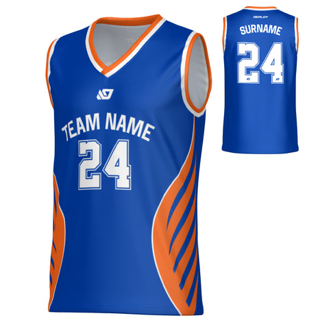 Wings Basketball Jersey - Blue & Orange
