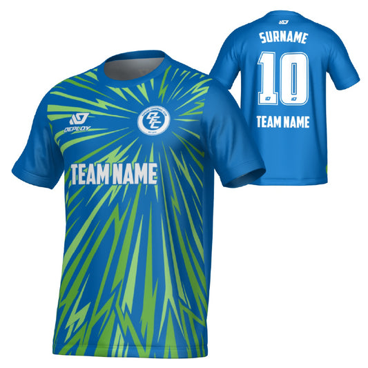 Burst Jersey - Blue & Neon Green