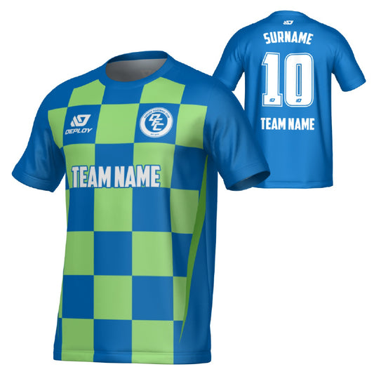 Checkers Jersey - Blue & Neon Green
