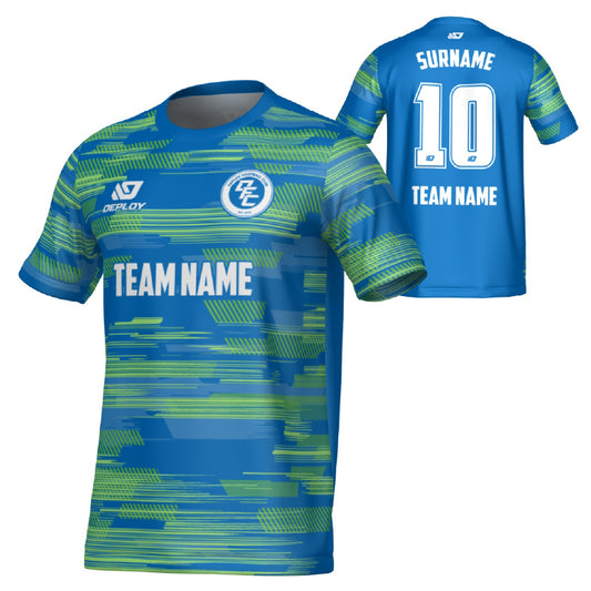Glitch Jersey - Blue & Neon Green