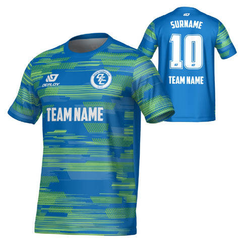 Glitch Jersey - Blue & Neon Green