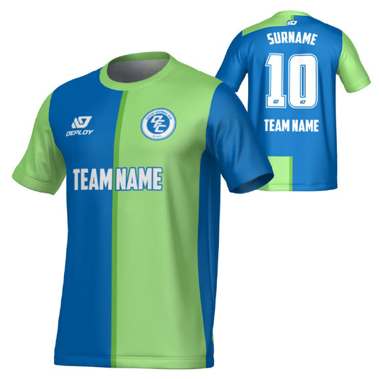 Split Jersey - Blue & Neon Green