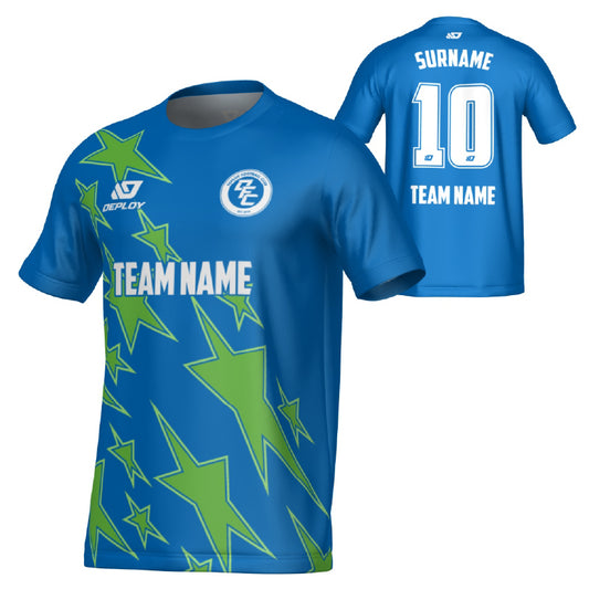 Stars Jersey - Blue & Neon Green