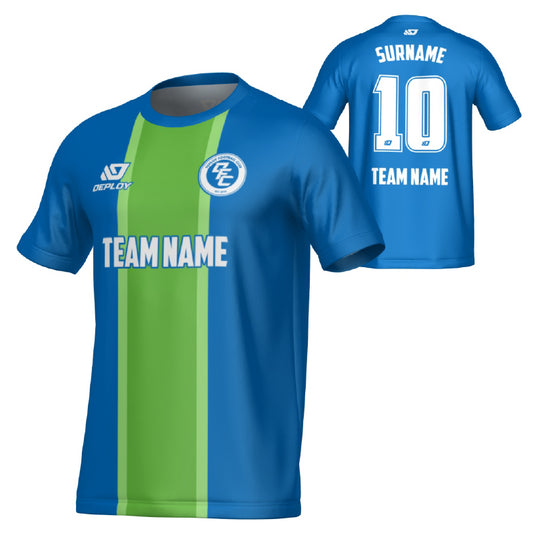 Stripe Jersey - Blue & Neon Green