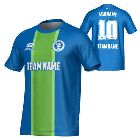 Stripe Jersey - Blue & Neon Green