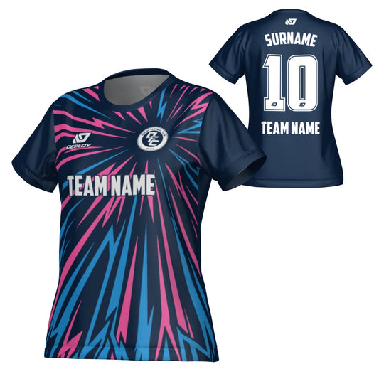 Burst Womens Jersey - Navy & Pink
