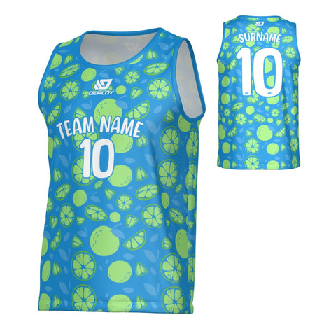 Citrus Sports Singlet - Blue & Neon Green