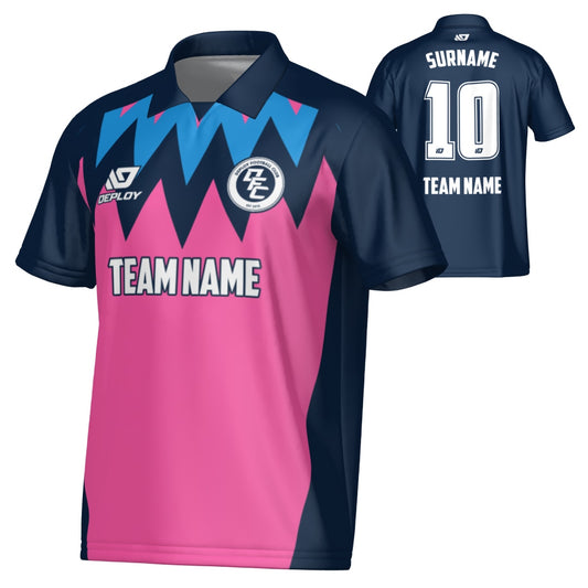 Carnival Collared Jersey - Navy & Pink