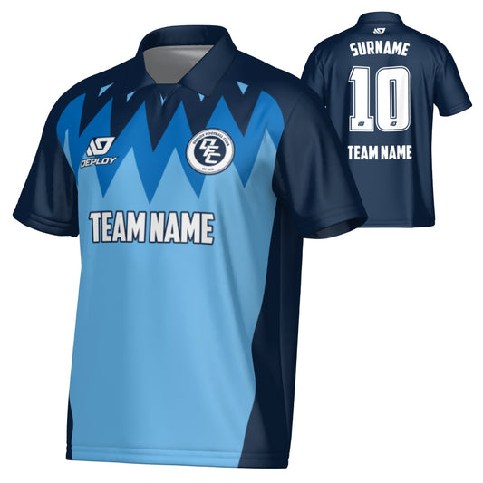 Carnival Collared Jersey - Navy & Sky Blue