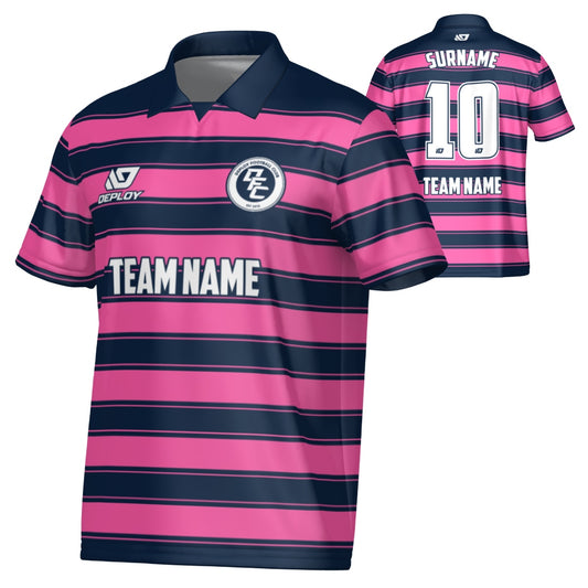 Celtic Collared Jersey - Navy & Pink
