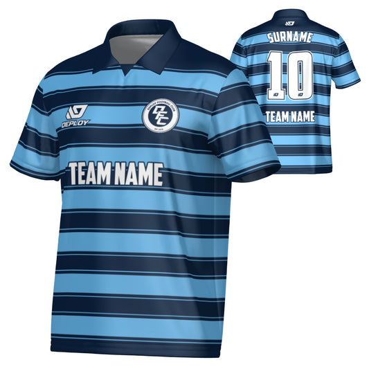 Celtic Collared Jersey - Navy & Sky Blue