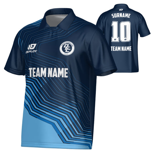 Circuit Collared Jersey - Navy & Sky Blue