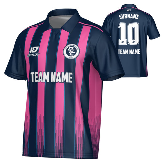 Classic Collared Jersey - Navy & Pink