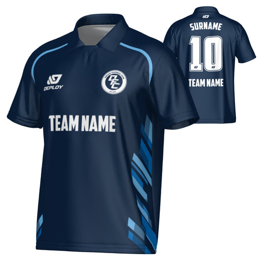Turbo Collared Jersey - Navy & Sky Blue