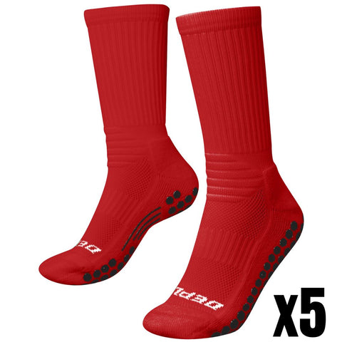 Bundle Pack - 5x Red V2 Grip Socks