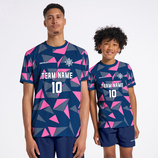 Flight Jersey Fragments - Navy & Pink