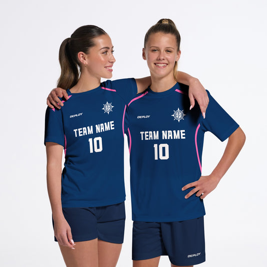 Flight Jersey Lines - Navy & Pink
